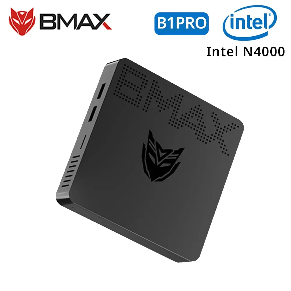 BMAX 미니 PC B1PRO 윈도우 11 8GB RAM 128GB ROM 인텔 N4000 M.2 슬롯 컴퓨터 듀얼 밴드 WiFi HDMI VGA 블루투스 미니 PC