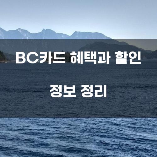 BC카드 혜택과 할인 정보 정리