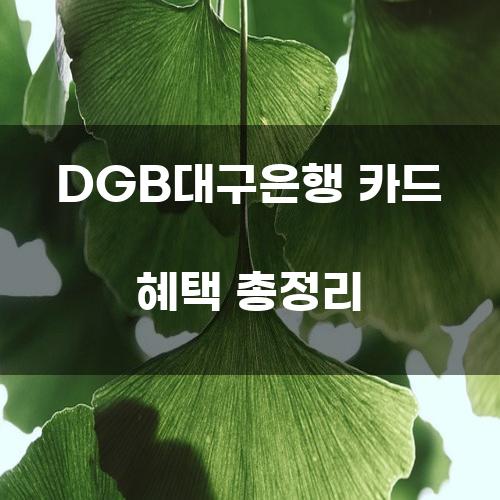 DGB대구은행 카드 혜택 총정리