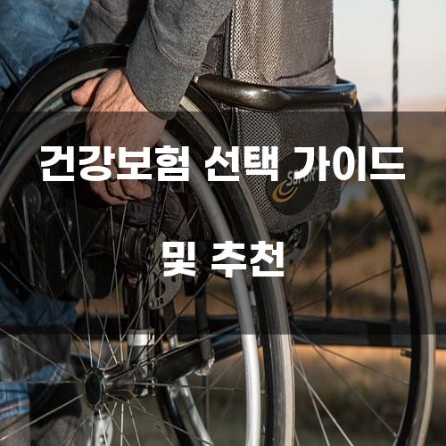 건강보험 선택 가이드 및 추천