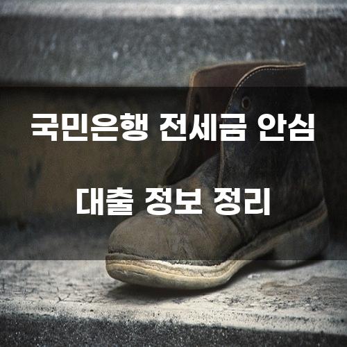 국민은행 전세금 안심 대출 정보 정리