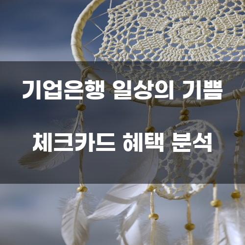 기업은행 일상의 기쁨 체크카드 혜택 분석