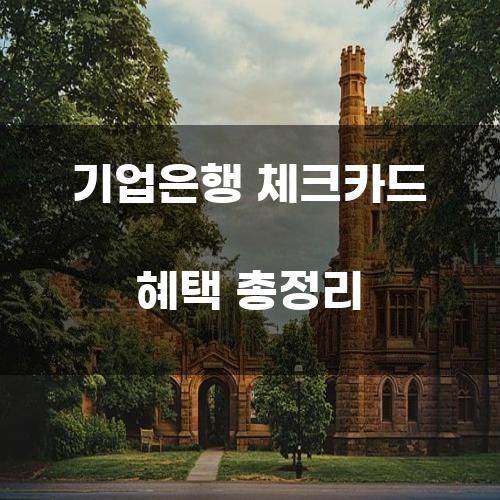 기업은행 체크카드 혜택 총정리