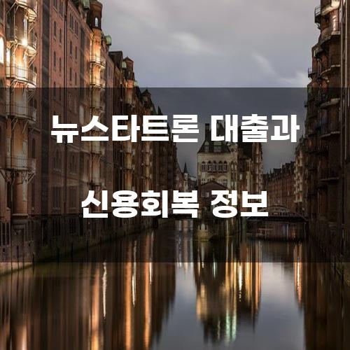 뉴스타트론 대출과 신용회복 정보