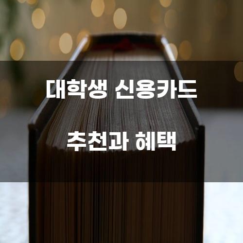 대학생 신용카드 추천과 혜택