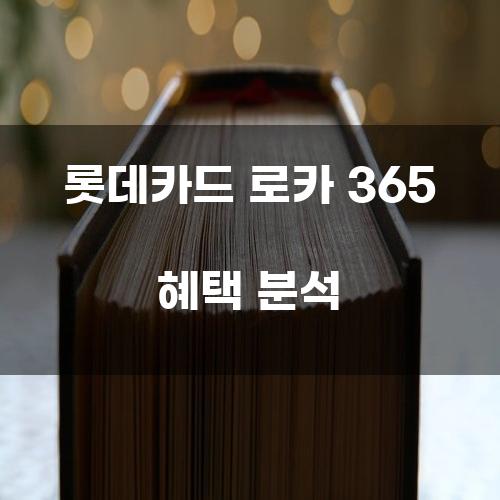 롯데카드 로카 365 혜택 분석