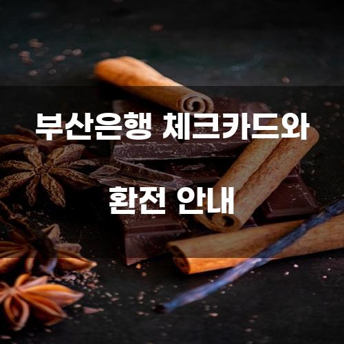 부산은행 체크카드와 환전 안내