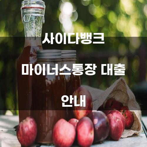 사이다뱅크 마이너스통장 대출 안내