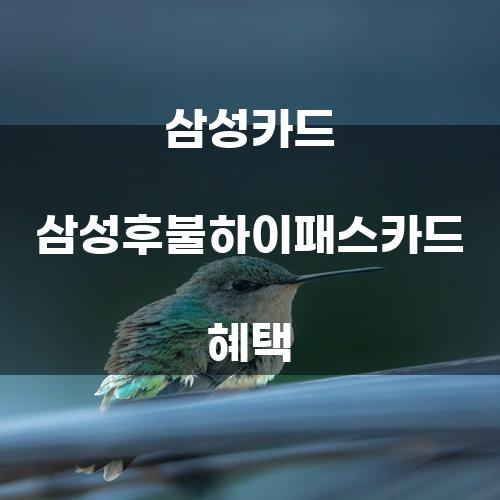 삼성카드 삼성후불하이패스카드 혜택