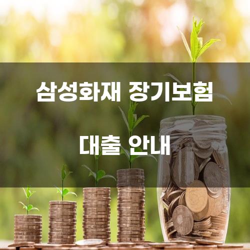 삼성화재 장기보험 대출 안내