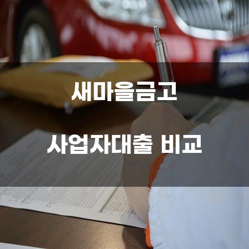 새마을금고 사업자대출 비교