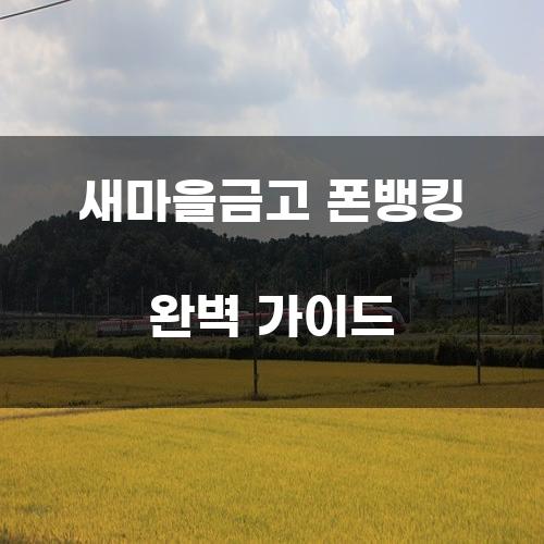 새마을금고 폰뱅킹 완벽 가이드