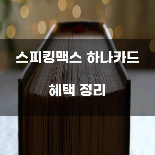 스피킹맥스 하나카드 혜택 정리