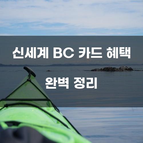 신세계 BC 카드 혜택 완벽 정리