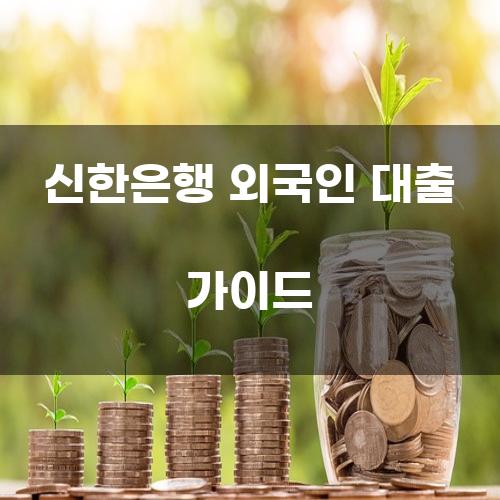 신한은행 외국인 대출 가이드