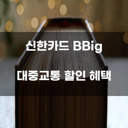 신한카드 BBig 대중교통 할인 혜택