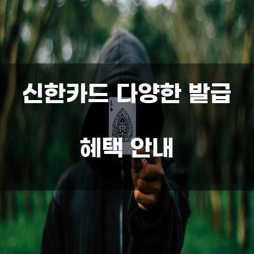 신한카드 다양한 발급 혜택 안내