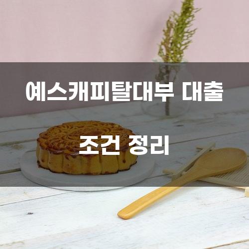 예스캐피탈대부 대출 조건 정리