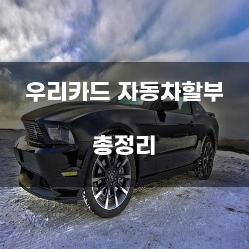 우리카드 자동차할부 총정리