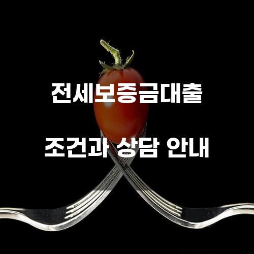 전세보증금대출 조건과 상담 안내