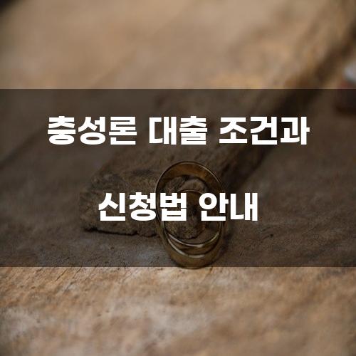 충성론 대출 조건과 신청법 안내