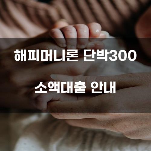 해피머니론 단박300 소액대출 안내