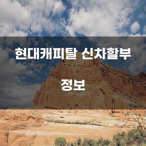 현대캐피탈 신차할부 정보