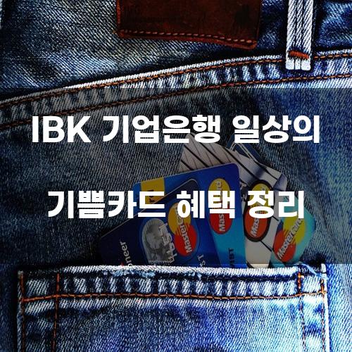 IBK 기업은행 일상의 기쁨카드 혜택 정리