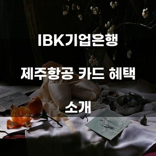 IBK기업은행 제주항공 카드 혜택 소개