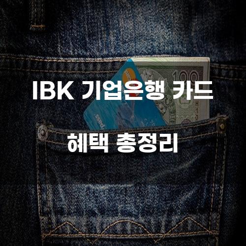 IBK 기업은행 카드 혜택 총정리