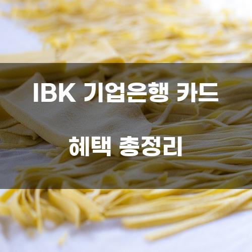 IBK 기업은행 카드 혜택 총정리