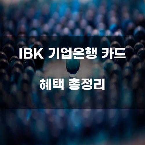 IBK 기업은행 카드 혜택 총정리