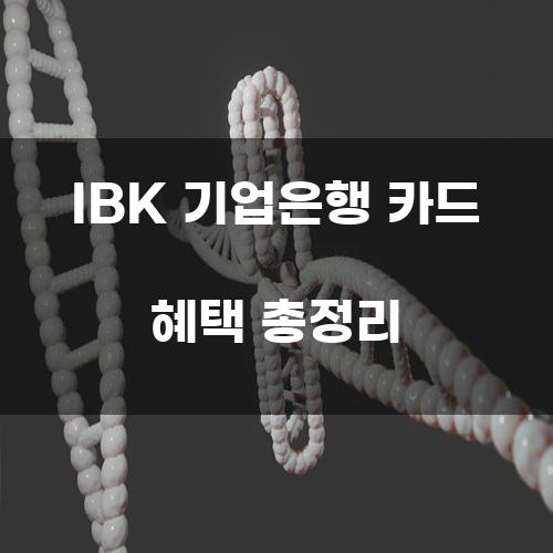 IBK 기업은행 카드 혜택 총정리