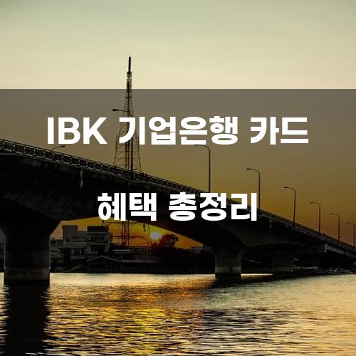 IBK 기업은행 카드 혜택 총정리