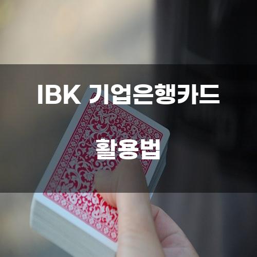 IBK 기업은행카드 활용법