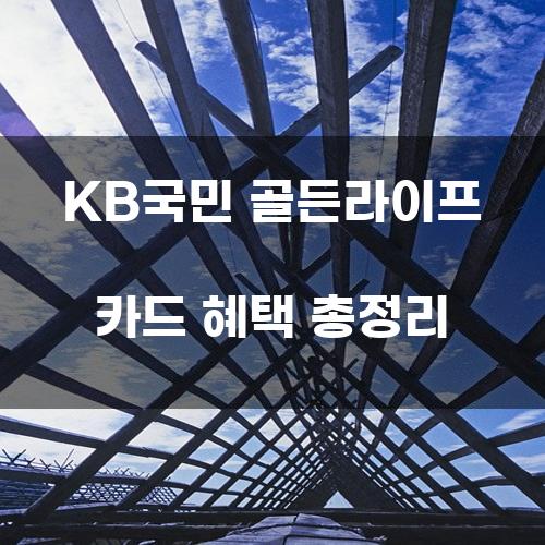 KB국민 골든라이프 카드 혜택 총정리