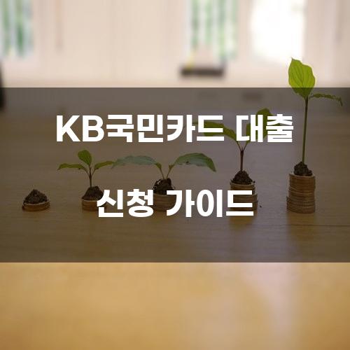 KB국민카드 대출 신청 가이드