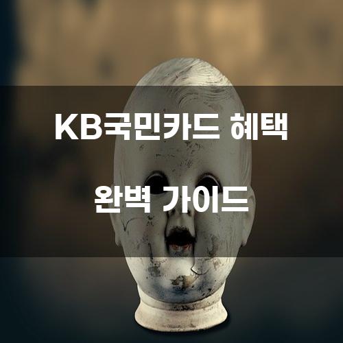 KB국민카드 혜택 완벽 가이드