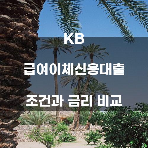 KB 급여이체신용대출 조건과 금리 비교