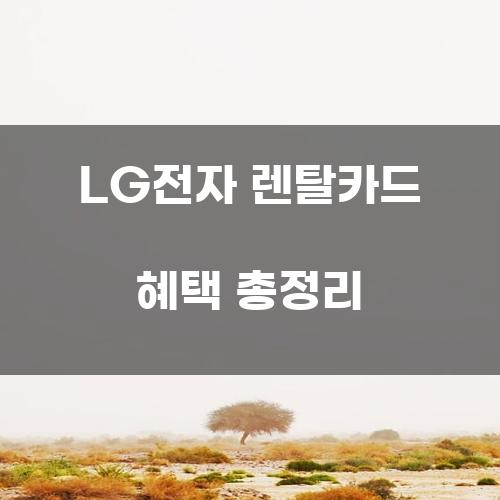 LG전자 렌탈카드 혜택 총정리