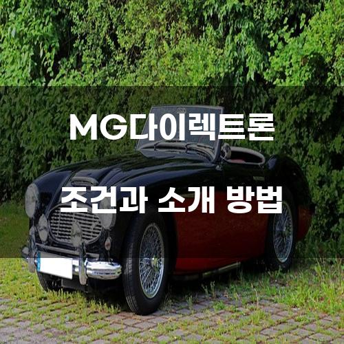 MG다이렉트론 조건과 소개 방법