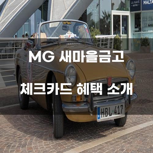 MG 새마을금고 체크카드 혜택 소개