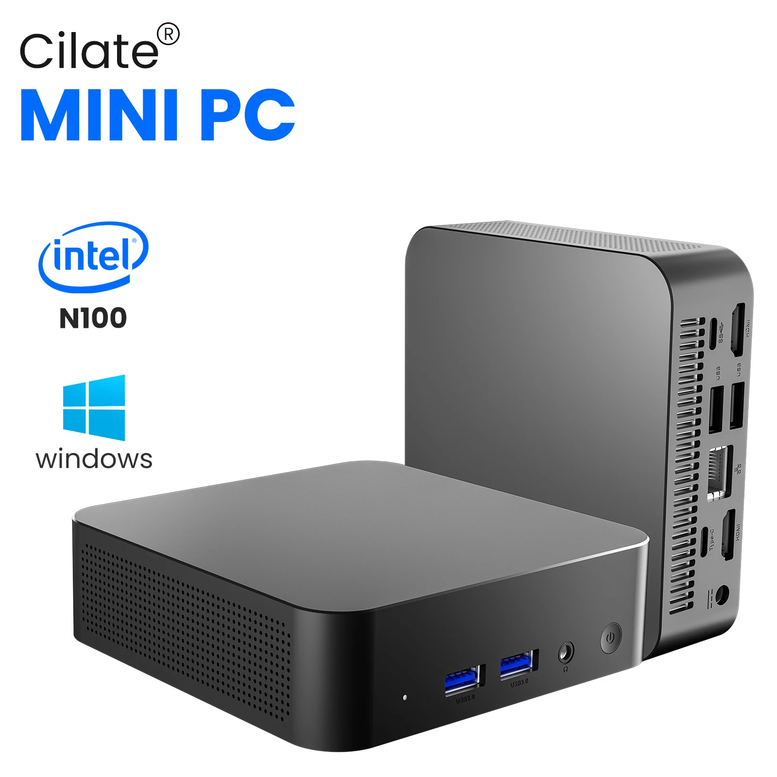 Cilate M610 미니 PC 인텔 알더 레이크 N100 윈도우 11 프로 미니 PC 게임용 DDR4 16GB RAM 512GB SSD NVME M2 와이파이 5 BT4 인텔 윈도우