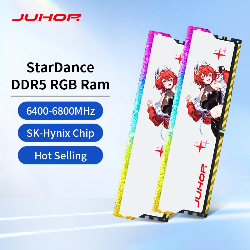 JUHOR DDR5 RGB 메모리 16GB 6400MHz 6800MHz 하이닉스 오리지널 칩 데스크톱 컴퓨터 램