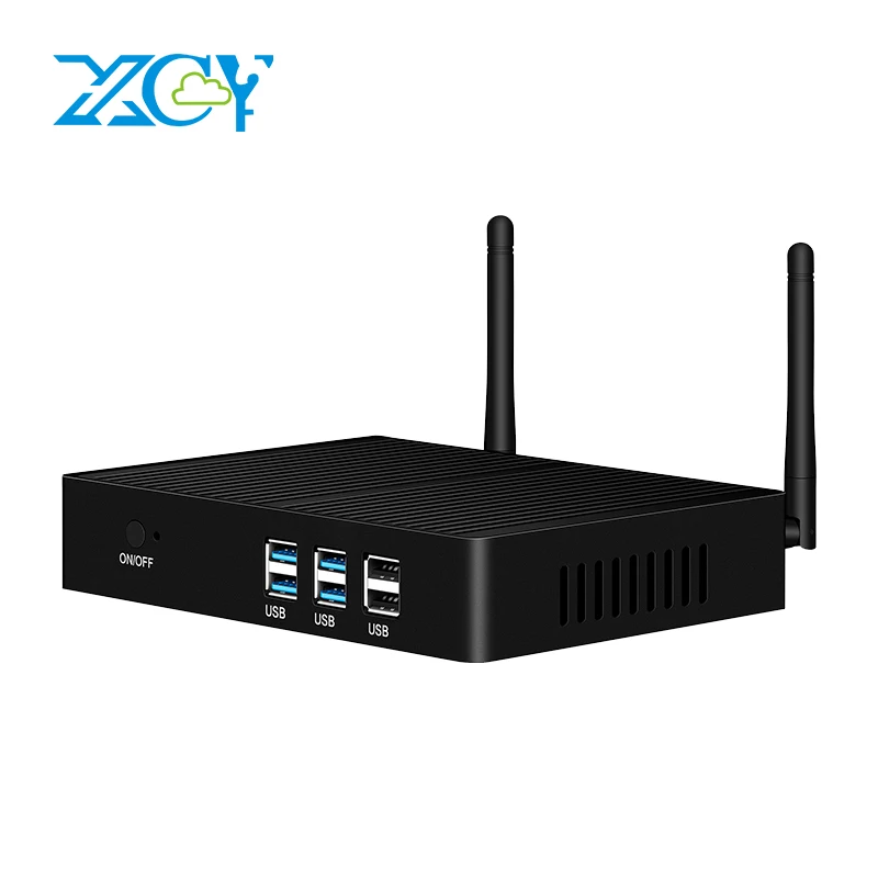 XCY 팬리스 미니 PC 인텔 코어 i7 4500U i5 5200U 300M 와이파이 기가비트 이더넷 8x USB VGA HDMI 디스플레이